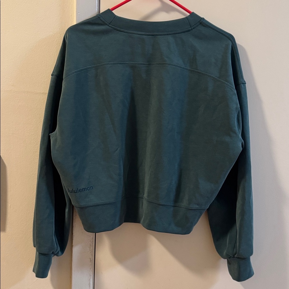 Lululemon Softstreme Perfectly Oversized Crop Crew Green Jasper size 2‎ - Picture 5 of 7